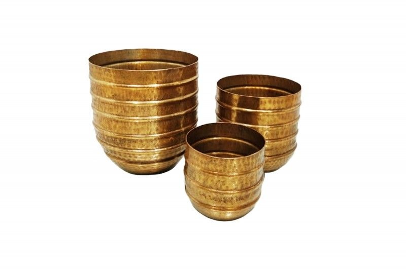 Bloempot Orient 3-Delige Set Goud - 41269