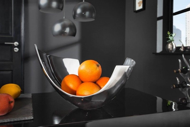 Decoratie Schaal Abstract Zilver 24cm - 8510