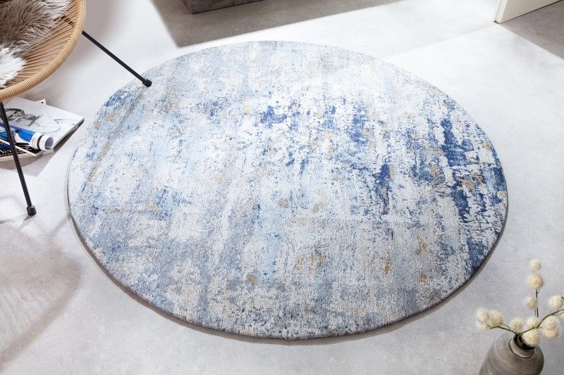 Vloerkleed Modern Art Rond Blauw Beige 150cm - 41268