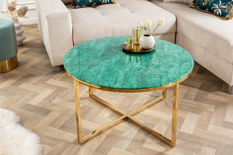 Salontafel Elegance Groen 80cm Marmer Look - 42161