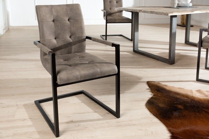 Eetkamerstoel Oxford Taupe Met Armleuning - 41379