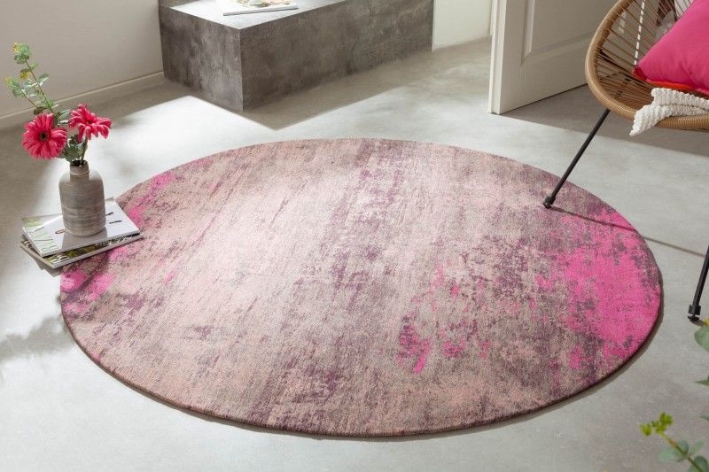 Vloerkleed Modern Art Rond Roze Beige 150cm - 41261
