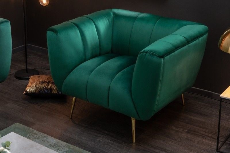 Fauteuil Noblesse Smaragdgroen Fluweel - 40478
