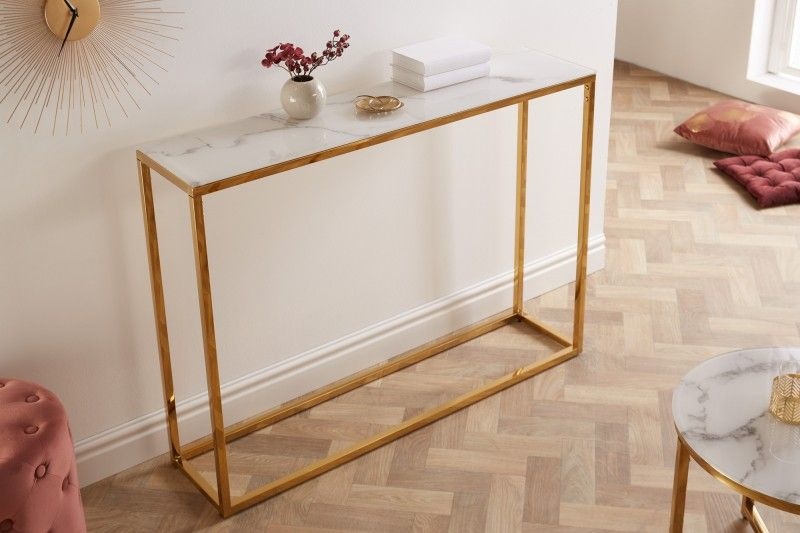 Sidetable Elegance Wit Goud 110cm - 42171