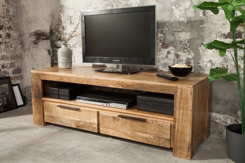 TV Meubel Iron Craft 130cm Massief Mango Hout - 38931