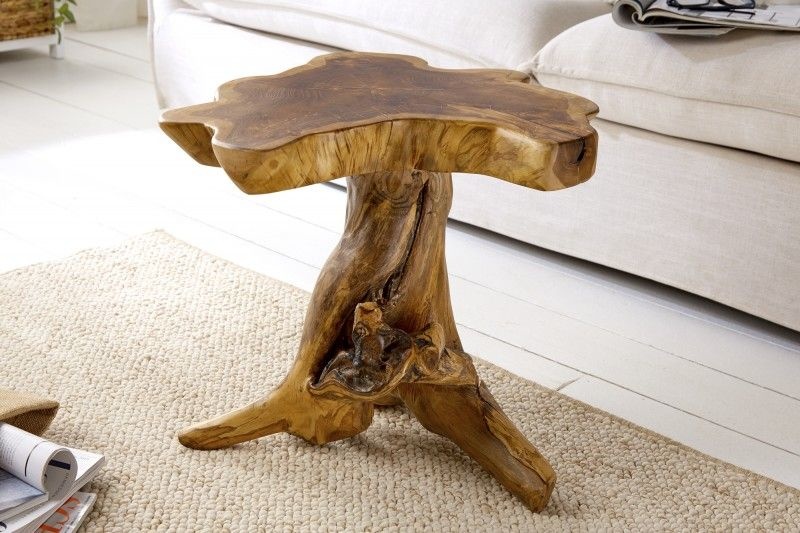 Bijzettafel Root 40cm Massief Teak Hout - 38237