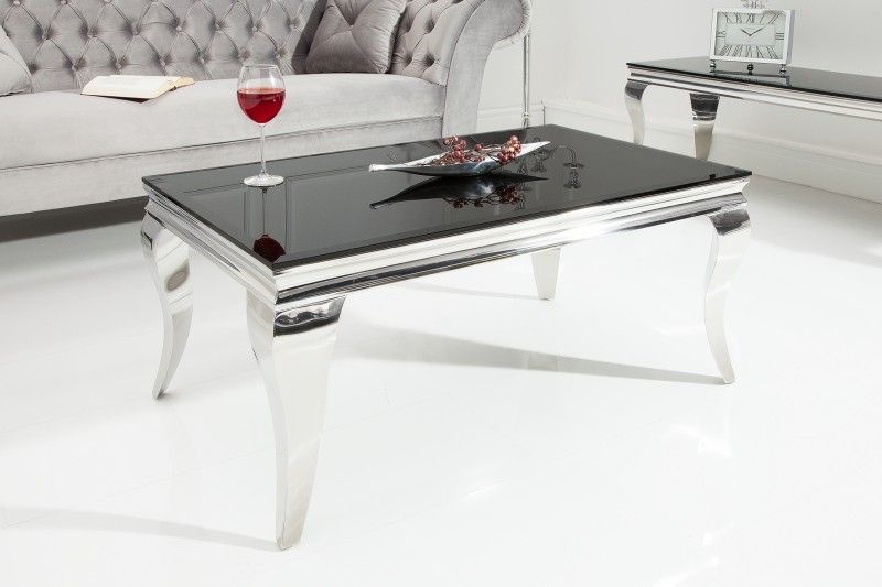 Salontafel Barock Modern 100cm Zwart/Zilver- 37352