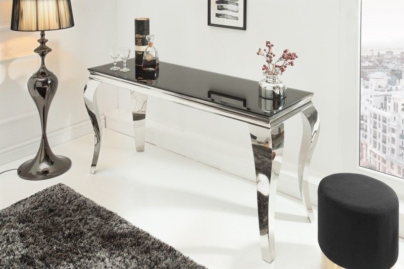 Sidetable Modern Barock 140cm Zwart/Zilver - 36545