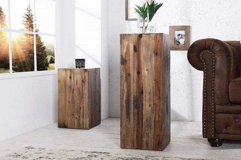 Zuil Columna 75cm Massief Acacia Hout - 36442