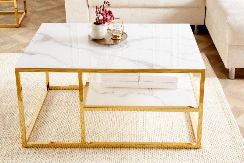 Salontafel Elegance Wit Goud 90cm - 42175