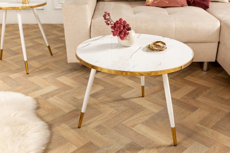 Salontafel Paris Wit 60cm marmer look - 41891