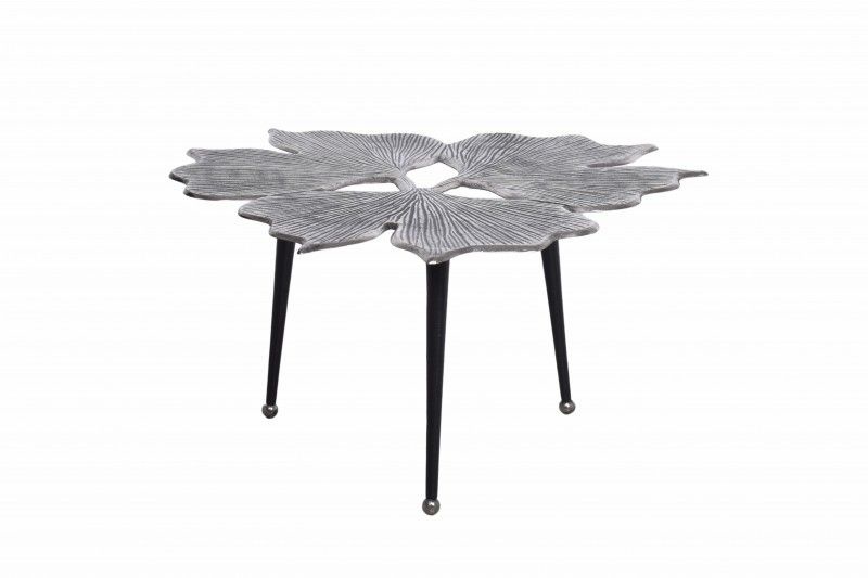 Salontafel Gingko Zilver Zwart 75x73cm - 41792