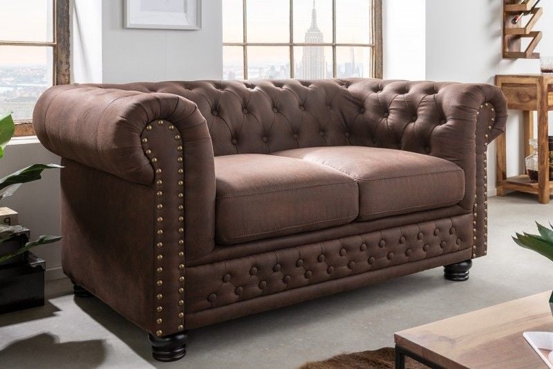 Bank 2-zits Chesterfield II Vintage Bruin 150cm - 40653
