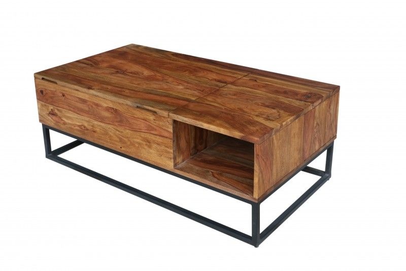 Salontafel Makassar Function 110cm Massief Sheesham Hout - 40299