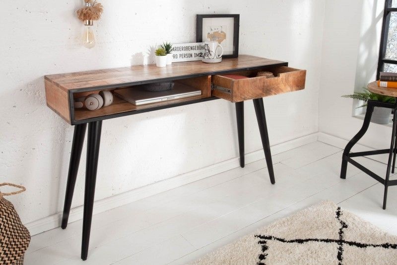 Bureau Industrial 120cm Massief Mango Hout -39651