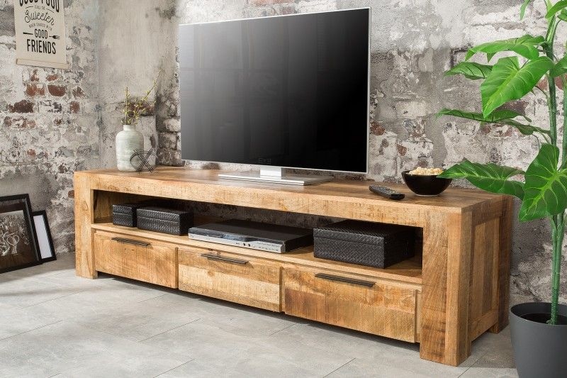 Tv Meubel Iron Craft 170cm Massief Mango Hout - 38929