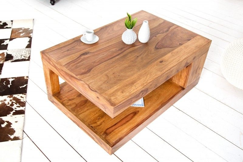 Salontafel Giant L 90x60cm Massief Sheesham Hout - 37438